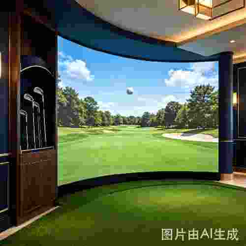 悠竹智能展厅室内高尔夫空间 — 衡泰信模拟器